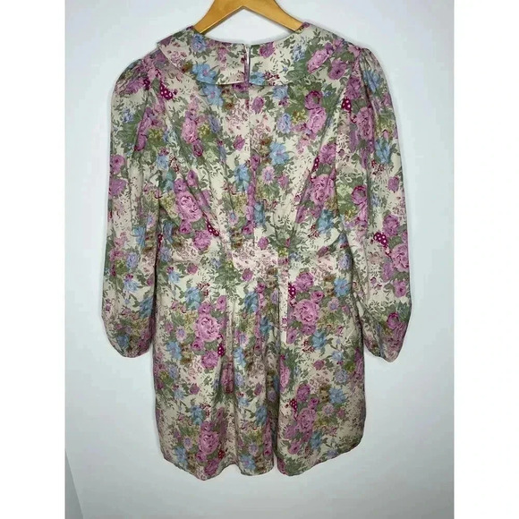Aureum Talia Muted floral print Collared amino Dress size L - Picture 8 of 9